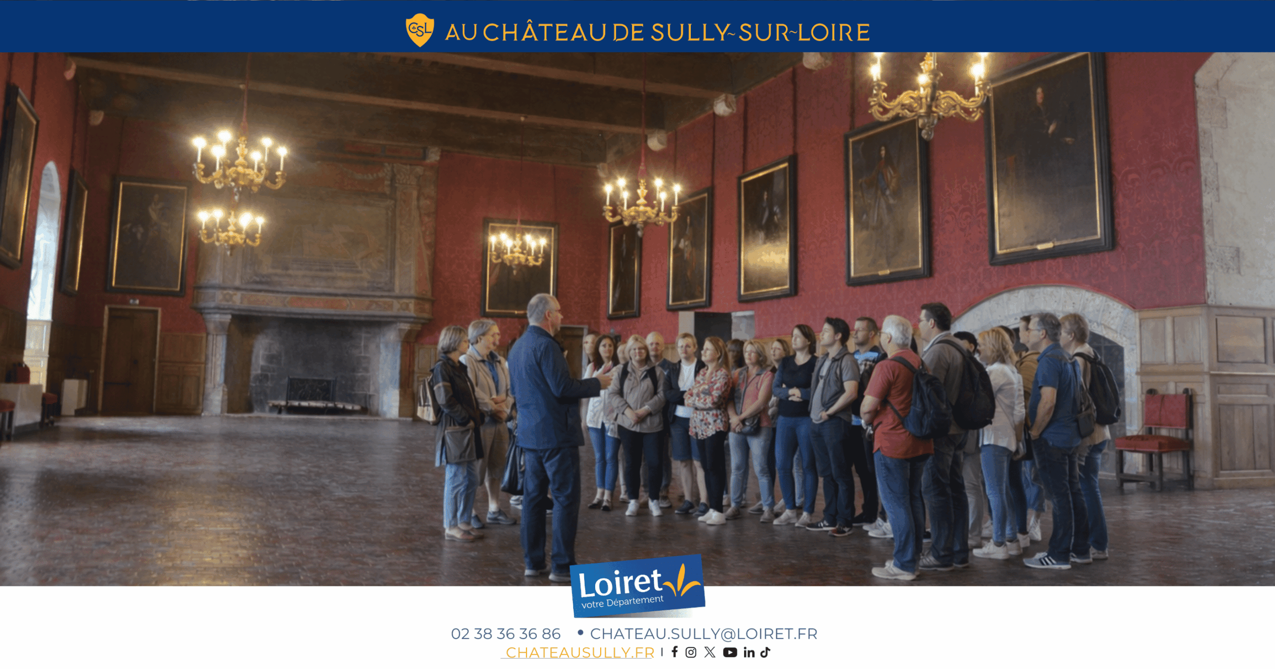 Visuels château de Sully-sur-Loire - 2026 - format site internet - Visites guidées tous les jours en juillet et août. Crédit photo :
