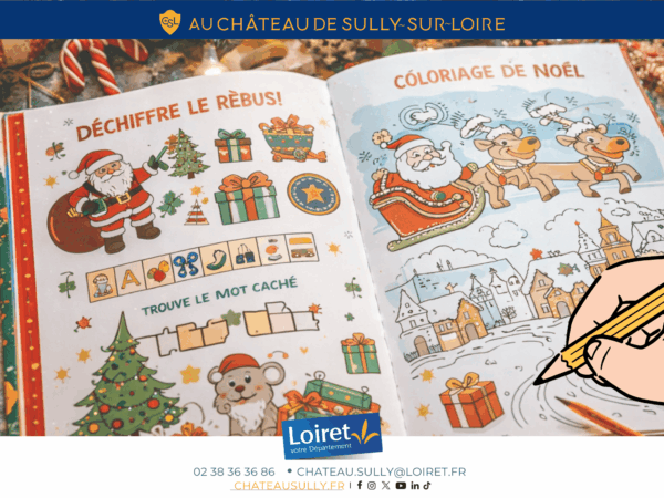 Visuels château de Sully-sur-Loire - 2026 - format site internet - livret jeux "la magie de Noël". Crédit photo : Département du Loiret / Johnatan Savarit