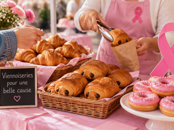 Octobre rose - Viennoiseries. Crédit photo : COPILOT