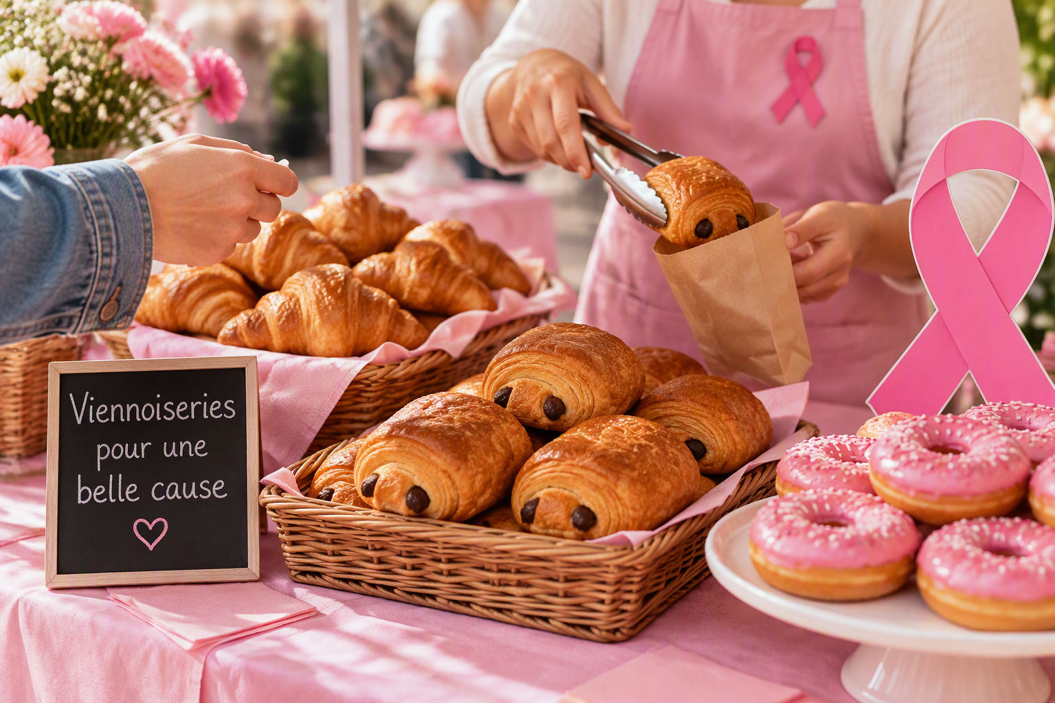 Octobre rose - Viennoiseries. Crédit photo : COPILOT
